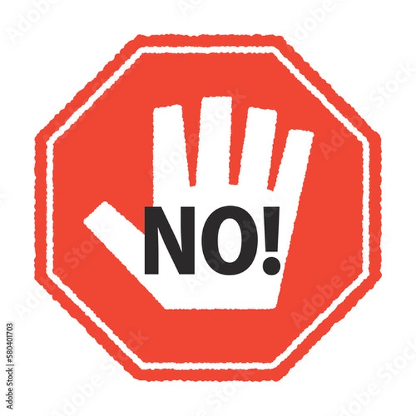 Obraz 手描き風の「NO!」標識アイコン
