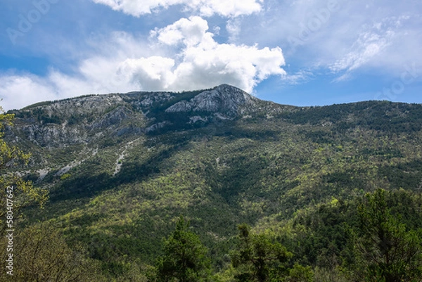 Obraz Clouds shadows on mountains in summer time, French mountains