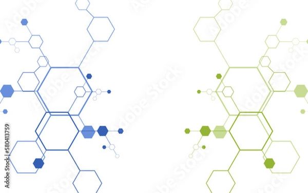 Fototapeta Background hexagons abstract pattern geometric chemical concept decoration