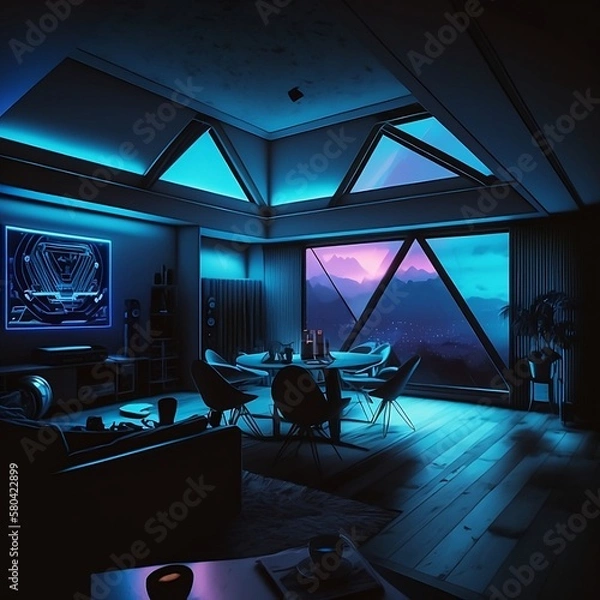 Obraz modern room cyberpunk