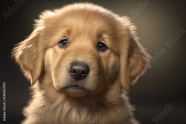 Fototapeta Golden retriever puppy close up