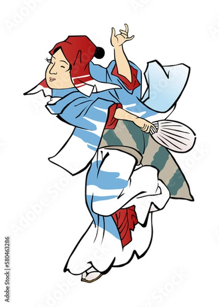 Obraz 浮世絵　踊る女性　その13