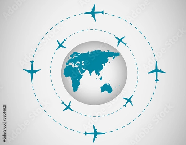 Obraz Airplanes and globe