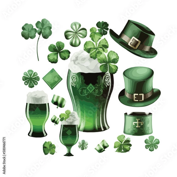 Fototapeta st patricks day set