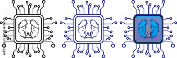 Fototapeta Brains artificial intelligence icon Vector Design 
