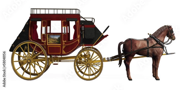 Fototapeta Stagecoach z końmi
