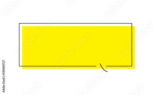 Obraz 四角形の吹き出し、見出しのフレームイラスト　黄色
