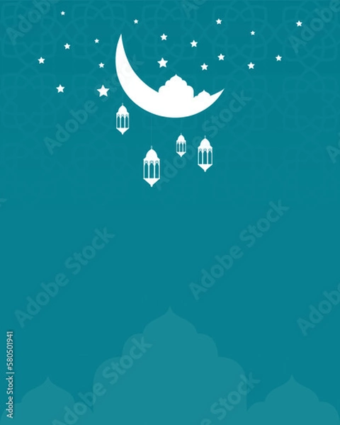 Obraz Arabic background with islamic patterns and ramadan lanterns