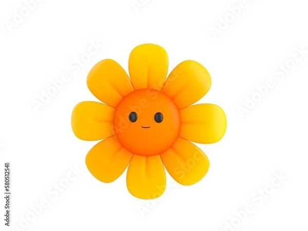 Fototapeta cartoon flower in 3d rendering