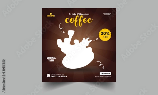 Obraz Coffee Social Media Post Template Design