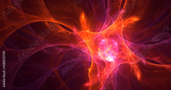 Fototapeta 3D rendering abstract colorful fractal light background