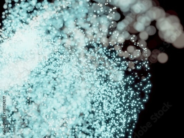 Obraz 3Dで描かれた躍動感のあるキラキラした光の粒