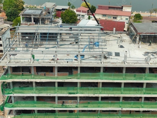 Obraz construction site with crane