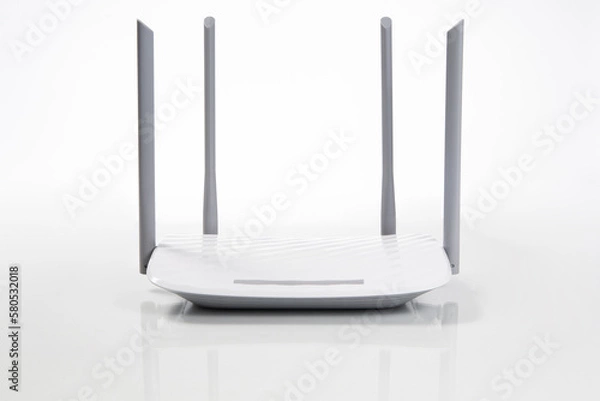Obraz White wireless internet router isolated on white background