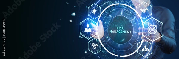 Fototapeta Risk Management and Assessment for Business Investment Concept. Business, Technology, Internet and network concept.