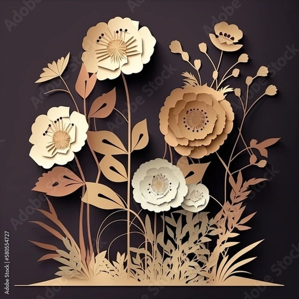 Obraz Paper cutout - flowers