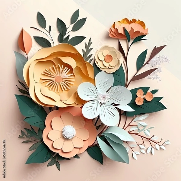 Obraz Paper cutout - flowers