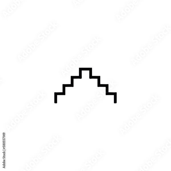 Obraz Aztec pyramid icon. Simple style Mexican culture poster background symbol. Aztec pyramid brand logo design element. Aztec pyramid t-shirt printing. vector for sticker.