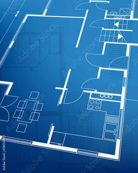Fototapeta architectural background blueprint. vector illustration