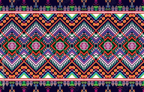 Fototapeta Background geometric ethnic pattern Oriental traditional Design for pattern seamless,carpet,wallpaper,clothing,wrapping,fabric,Vector illustration.