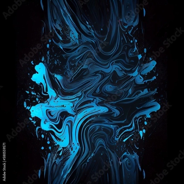 Fototapeta  blue paint splashes on the dark background ar 2:3 Generative AI