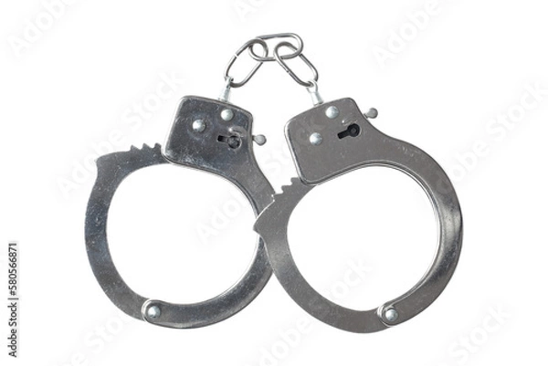 Obraz Metallic Handcuffs Isolated