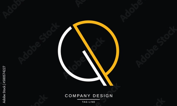 Obraz QP, PQ, Abstract Letters Logo Monogram