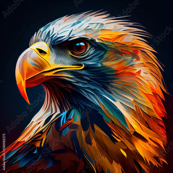 Fototapeta Pop art  eagle. Created by AI tool.