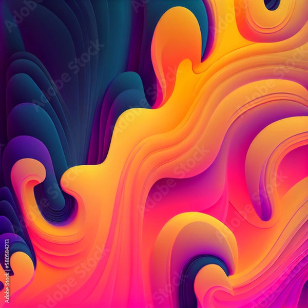 Fototapeta Fluid Gradient background. Created by AI tool.