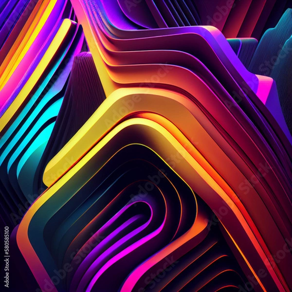 Fototapeta Colorful neon background. Created by AI tool.