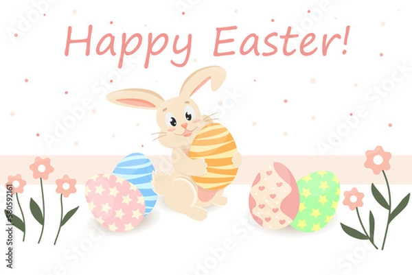 Obraz Easter rabbit, easter Bunny. Vector illustration.