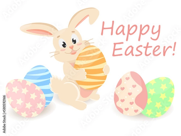 Obraz Easter rabbit, easter Bunny. Vector illustration.