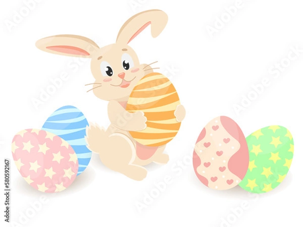 Obraz Cute Bunny. Vector illustration.