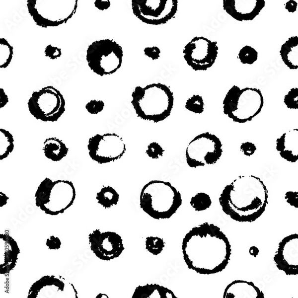 Obraz Crowded Inky Circles and Dots Pattern on Blotting Paper