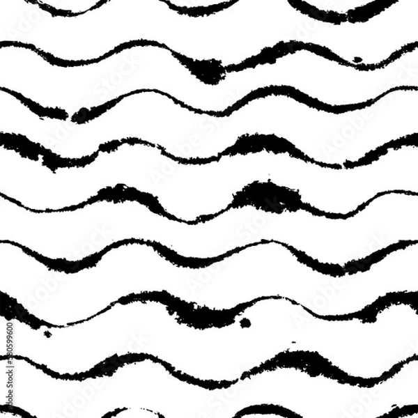 Obraz Parallel Wavy Inky Pattern on Blotting Paper