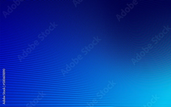 Fototapeta Linear abstract background, vector design 3D lines in perspective, curve and wave lines in motion, smooth and soft backdrop.