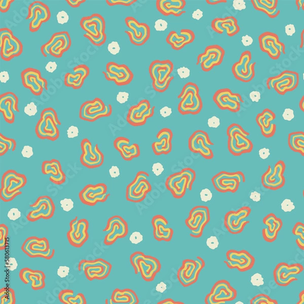 Fototapeta Colorful Geometric Spiral Seamless Vector Repeat Pattern