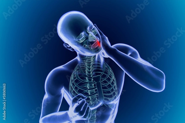 Obraz Man with toothache jaw pain