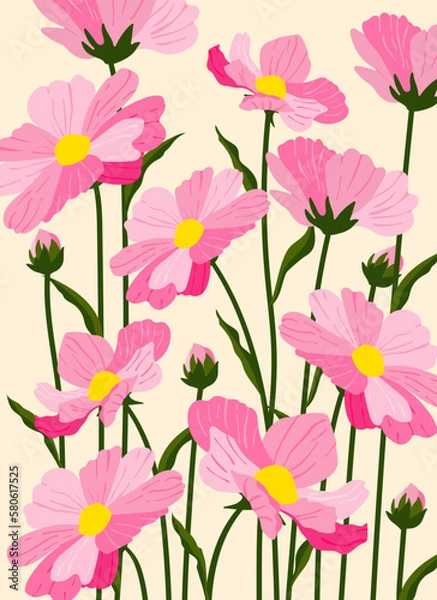 Obraz Pink daisy background.Eps 10 vector.