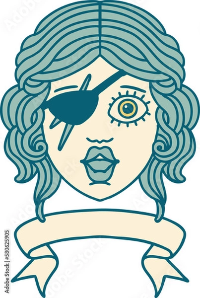 Fototapeta human rogue character with banner illustration