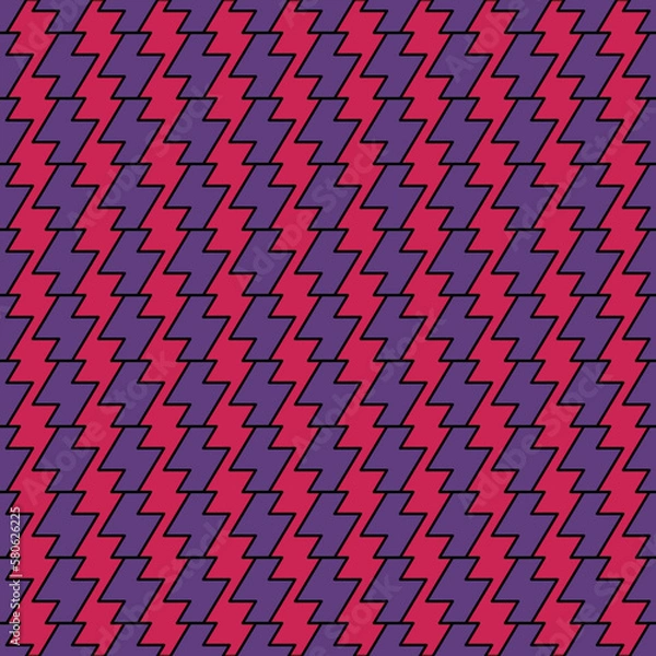 Fototapeta Zigzag seamless pattern Y2K style, Background repeating