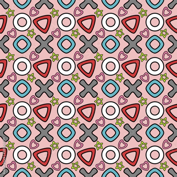 Fototapeta Pink wrapping paper design seamless pattern, Background repeating