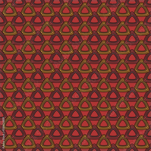 Fototapeta Rounded triangle Y2K seamless pattern, Background repeating