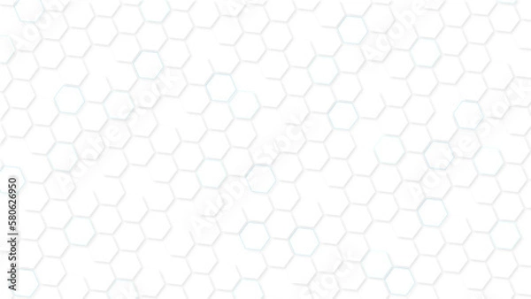 Fototapeta Abstract background of hexagon. White honeycomb with a gradient color. Isometric geometry. colorful hexagons background. Random displacement. Good background. Simply geometric pattern and Copy space.
