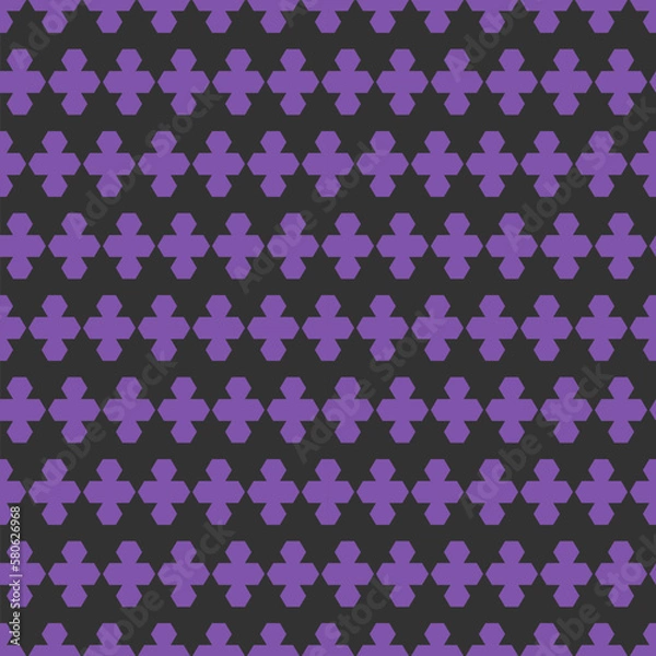 Fototapeta Purple polka dot Fabric with black background,Seamless pattern repeating.