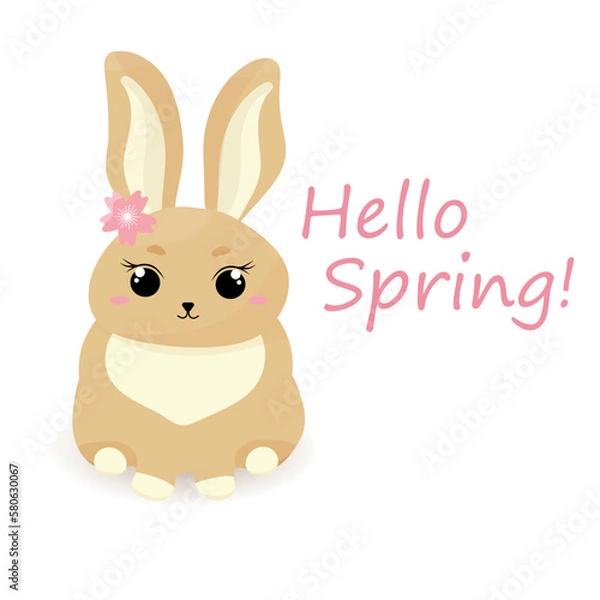 Obraz Cute Bunny. Hello spring. Vector illustration.