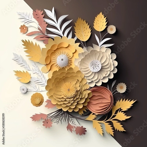 Obraz Paper cutout - flowers