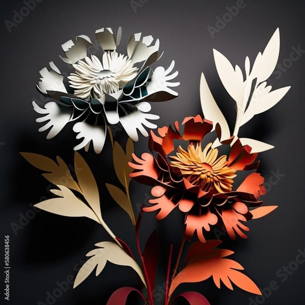 Obraz Paper cutout - flowers