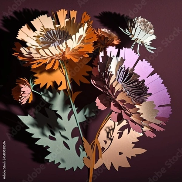 Obraz Paper cutout - flowers