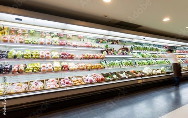 Obraz Shelf with fruits in supermarket